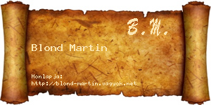 Blond Martin névjegykártya